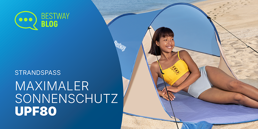 Strandmuscheln mit zertifizierten Sonnenschutz